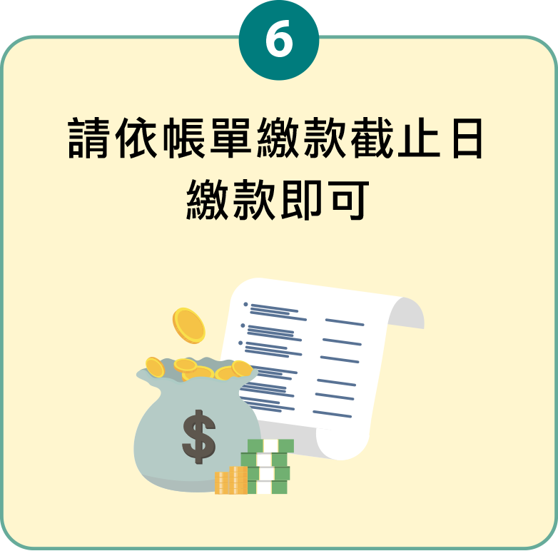 依帳單繳款截止日繳款